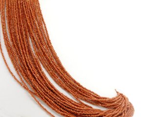Gold sand strand - faceted spheres 2 mm gold glittering brown, length 38 cm /3941