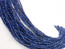Pierced, faceted, blue lapis lazuli beads