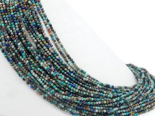 Chrysocolla strand - faceted spheres 3 mm multicolor, length 39 cm /2227