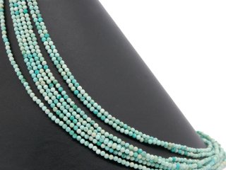 Turquoise strand - faceted spheres 3.5 mm mint blue green, length 39.5 cm /3928