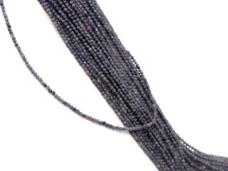Saphir Strang - facettierte Kugeln 2,5 mm lila, Länge 39,5 cm /1088
