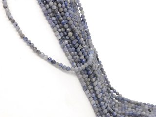 Tanzanite strand - faceted spheres 4.5 mm lilac grey, 39 cm /2990