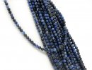 Dumortierite strand - faceted spheres 4 mm blue, length...