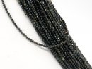 Tourmaline strand - faceted spheres 2.5 mm black green,...