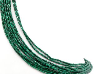 Malachite strand - faceted cubes 2.5 mm green, length 39 cm /3965