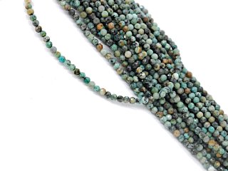 Turquoise strand - faceted spheres 3 mm green multicolor, length 37.5 cm /2963