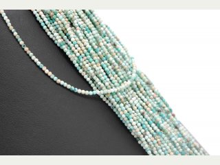 Turquoise strand - faceted spheres 2 mm mint blue green, length 38 cm /3927