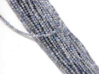 Tanzanite strand - faceted spheres 3 mm pale violet, 38 cm /2989