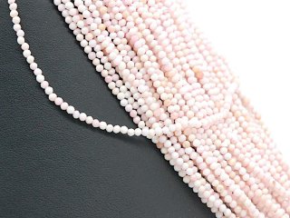 Mother of pearl, Nacre strand - faceted 2 mm rose white, length 38 cm /2991