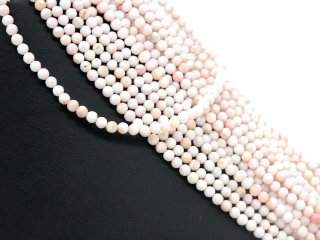 Mother of pearl, Nacre strand - faceted 4 mm rose white, length 39 cm /2993