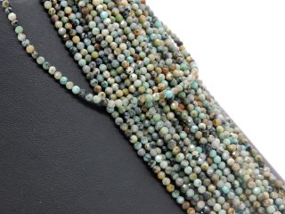 Turquoise strand - faceted spheres 3 mm multicolor, length 38.5 cm /2962