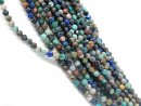 Chrysocolla strand - faceted spheres 4 mm multicolor,...