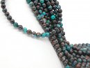 Chrysocolla strand - spheres 9 mm turquoise brown, length...