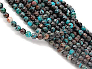 Boules percées en chrysocolle turquoise