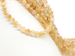 Rutile quartz strand - spheres 9 mm sunny yellow, white, length 39 cm /5232