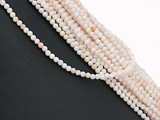 Mother of pearl, Nacre strand - faceted 3 mm rose white, length 38.5 cm /2992