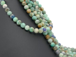 Grünblaue, durchbohrte, große Chrysopraskugeln