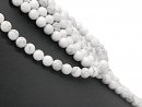 Pierced, white, marbled howlite beads