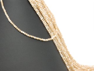 Mother of pearl, Nacre strand - faceted 3 mm champagne, length 39 cm /4436