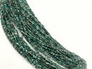 Chrysocolla strand - faceted spheres 2.5 mm green...