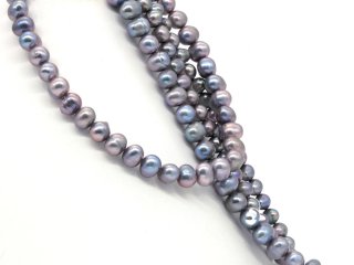 Culture pearl strand - baroque appr. 8x10 mm gray /7182