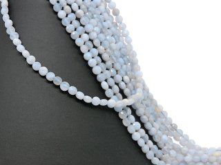 Chalcedony strand - faceted discs 4x6 mm baby blue, length 39.5 cm /1286