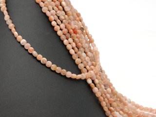 Moonstone strand - faceted discs 4x6 mm salmon pink, length 39 cm /1341