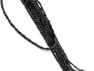 Onyx strand - faceted discs 3x4 mm black, length 39 cm /5496