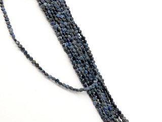 Kyanit Strang - facettierte Scheiben 3x4 mm dunkelblau, Länge 38 cm /5484