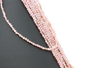 Pink opal strand - faceted discs 3x4 mm pink pastel, length 39 cm /5490