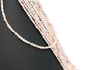 Pink opal strand - faceted discs 3x4 mm pink white, length 39 cm /5486