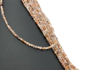 Moonstone strand - faceted discs 3x4 mm tricolor, length 39 cm /2294