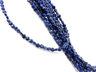 Sodalite strand - faceted discs 4x6 mm royal blue, length 38.5 cm /1675