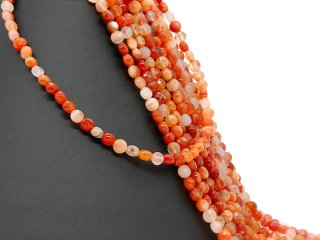 Carnelian strand - faceted discs 4x6 mm red orange, length 39 cm /1717