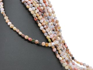 Pink opal strand - faceted discs 4x6 mm pink multicolor, length 39 cm /1637