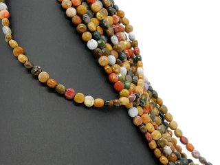 Perles de jaspe colorées et percées