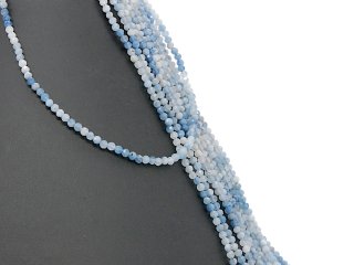 Aquamarine strand - faceted spheres 3.5 mm shades of blue, length 39 cm /5040