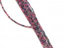 Sapphire and Ruby strand - faceted spheres 3 mm pink...