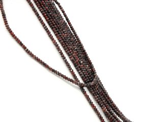 Garnet strand - faceted rondelles 2x3 mm dark red, length 39 cm /5463