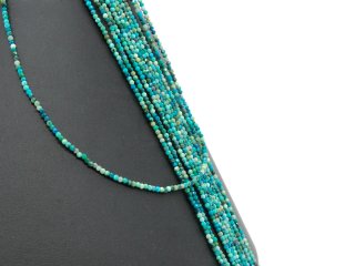 Chrysocolla strand - faceted spheres 2 mm shades of turquoise, length 39 cm /5045