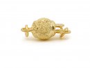 Ball clasp - 925/-silver, 6 mm, gold plated, diamond grit...