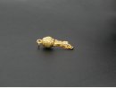 Ball clasp - 925/-silver, 6 mm, gold plated, diamond grit...