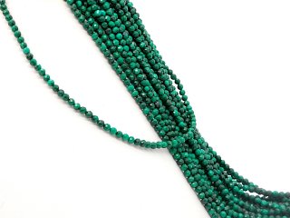 Perles de malachite vertes facettées