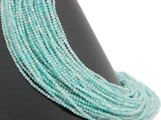 Faceted ice blue amazonite beads