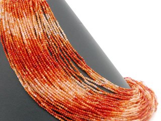Faceted red and orange garnet beads