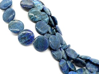 Disques ronds en lapis-lazuli percés