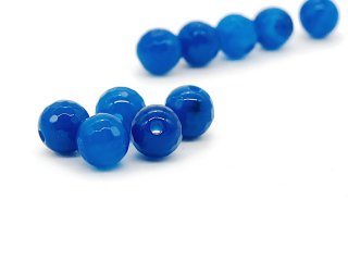 Five blue agate beads