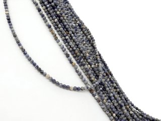 Facettierte Saphirperlen in Blau und Grau