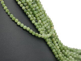 Green faceted serpentine beads