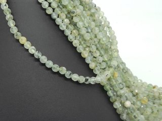 Small, sparkling prehnite beads